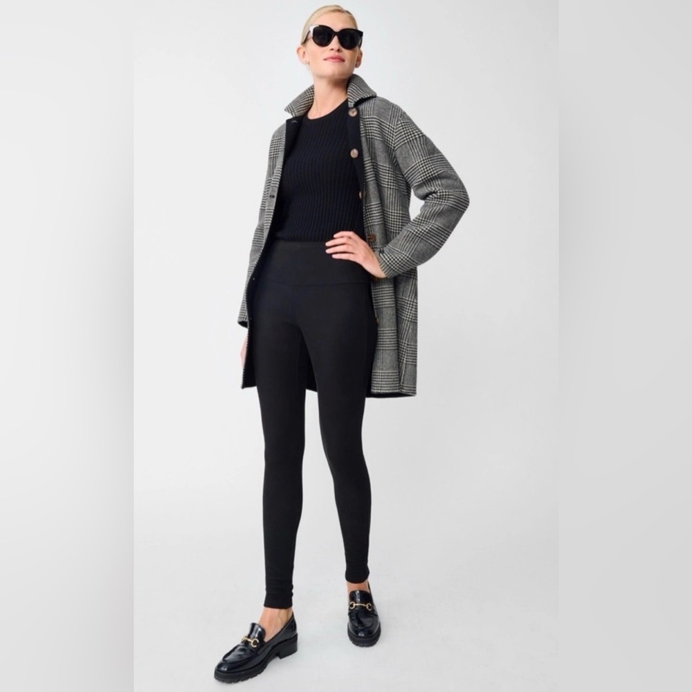 J.McLaughlin $178 Lori Faux Suede Leggings Black Small Pull-On Mid-Rise Stretch